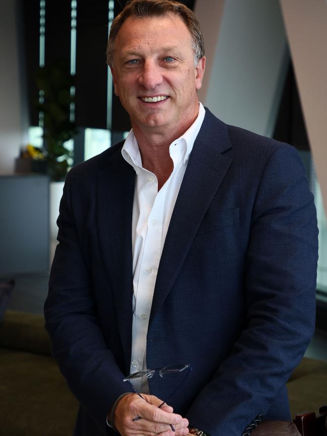 Matt Latimore at his office in Brisbane. Picture: NewsWire/Tertius Pickard