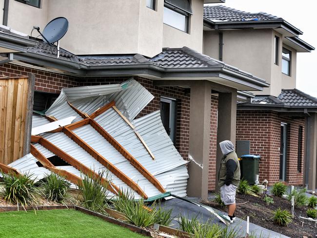 Storm damage in Truganina. Picture: Tim Carrafa