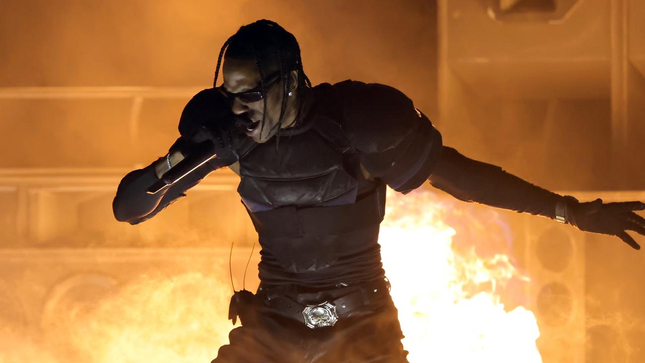 Travis Scott performs onstage during the 66th Grammy Awards at Crypto.com Arena on February 04, 2024 in Los Angeles, California. (Photo by Kevin Winter/Getty Images for The Recording Academy)