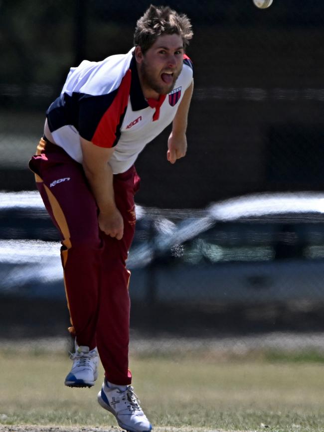 DDCA paceman Jordan Hammond rolls the arm over. Picture: Andy Brownbill