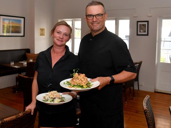 The Balcony has just introduced a new menu. Manager Kirsten Sands with Luke Johnston. Picture: Evan Morgan