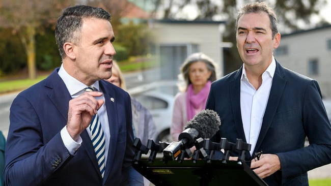 Opposition Leader Peter Malinauskas and Premier Steven Marshall will face off at the next state election in 2022.