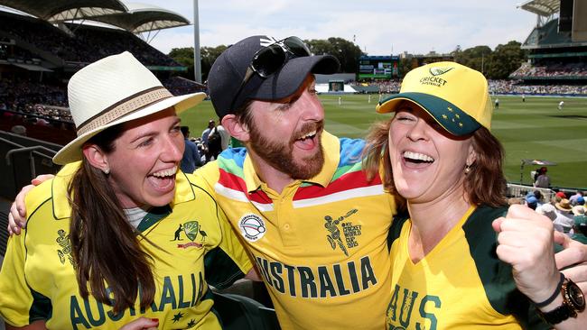 Caitlin Hurley, Rob Alexander and Debbie Moses at the Test match. Picture: Calum Robertson.