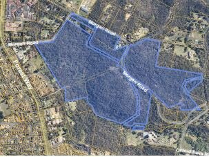 The boundaries of the 71ha land holding at Belrose. Picture: Metropolitan Local Aboriginal Land Council