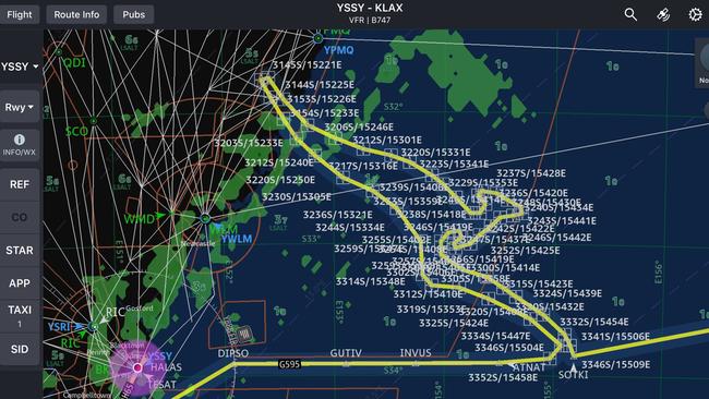 To celebrate the final Qantas 747 leaving Australia the Sky Roo was meticulously planned in advance, with Qantas's Navigation Team manually entering each waypoint before it's final flight took off on Tuesday.