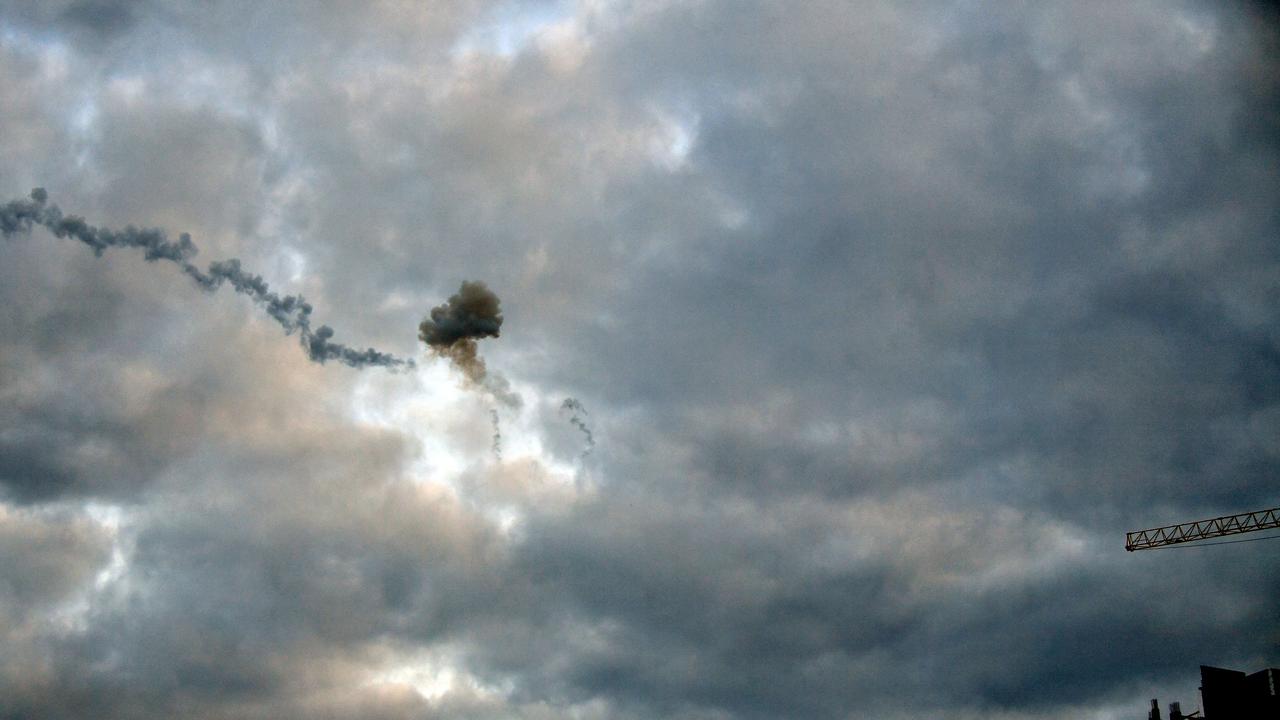 A smog of explosion in Kyiv after Ukrainian air defence downed missile, amid the Russian invasion of Ukraine. Picture: Sergei Supinsky/AFP