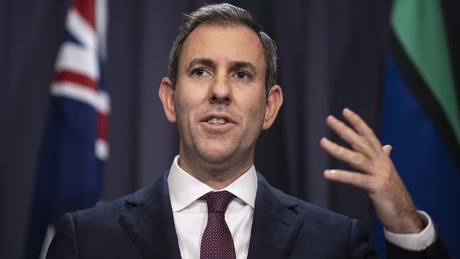 Jim Chalmers said Treasury would update its growth forecasts in next week’s mid-year budget, but said “this softening in household consumption isn’t surprising”. Picture: NCA NewsWire / Gary Ramage