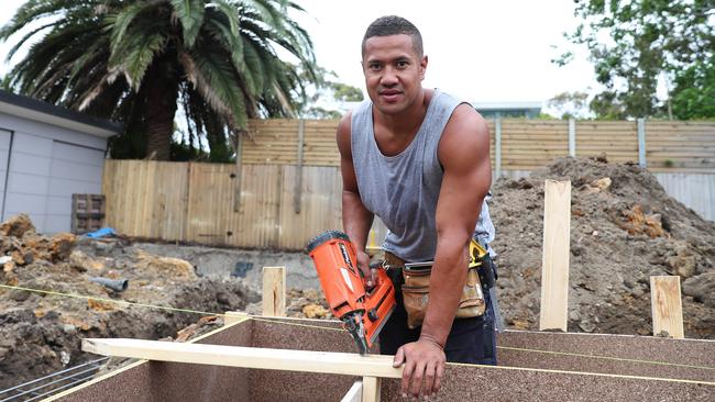 The 27-year-old is carving out a new life as a carpenter. (Brett Costello)