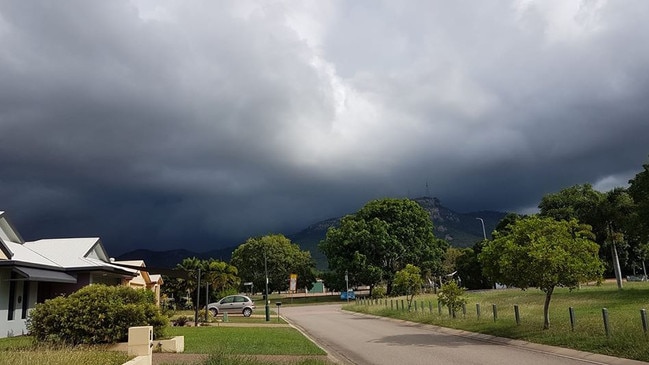 A storm builds behind Mount Stuart on Saturday, April 18, 2020. Photo: Leanne Seaton