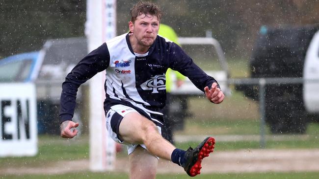 Jonny Ferri in action for Melton Centrals. Picture: Hamish Blair