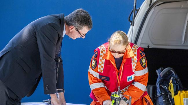 Police and SES members in the search for the missing Brisbane mother. Picture: Richard Walker