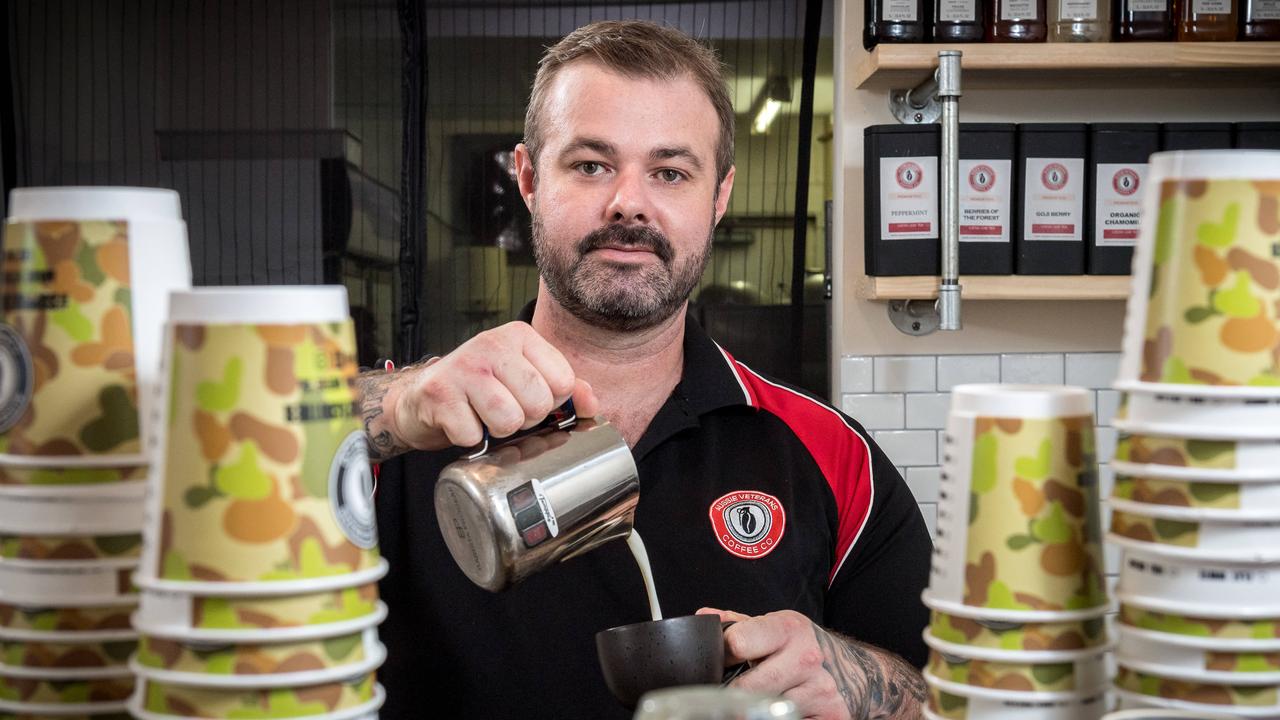 Aussie Veterans Coffee Co owner John McNeill. Picture: Jake Nowakowski