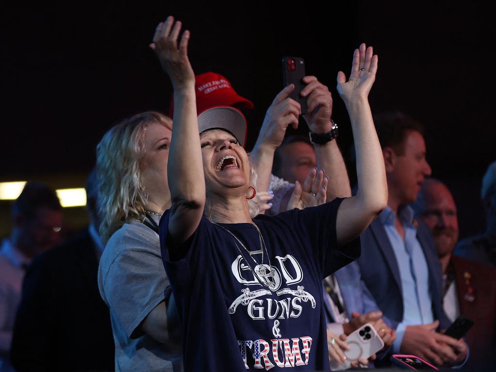 A Trump supporter cheers as he speaks in Dallas, Texas. Picture: AFP