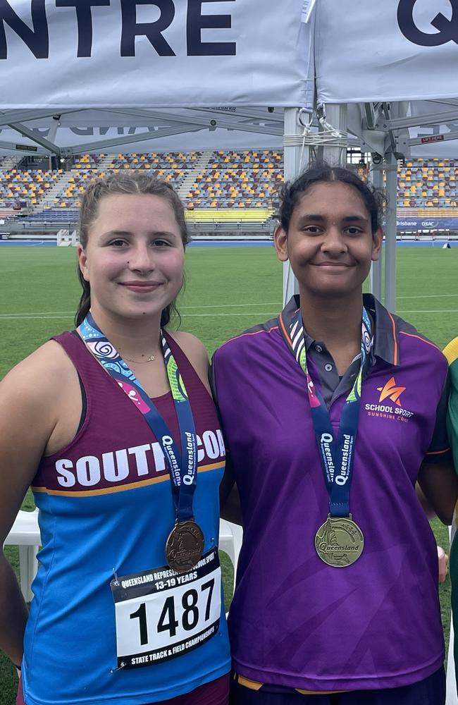 Olivia Windolf, Nahkiyha Walit-Mullins two weeks ago. Windolf won silver today and Mullins gold.