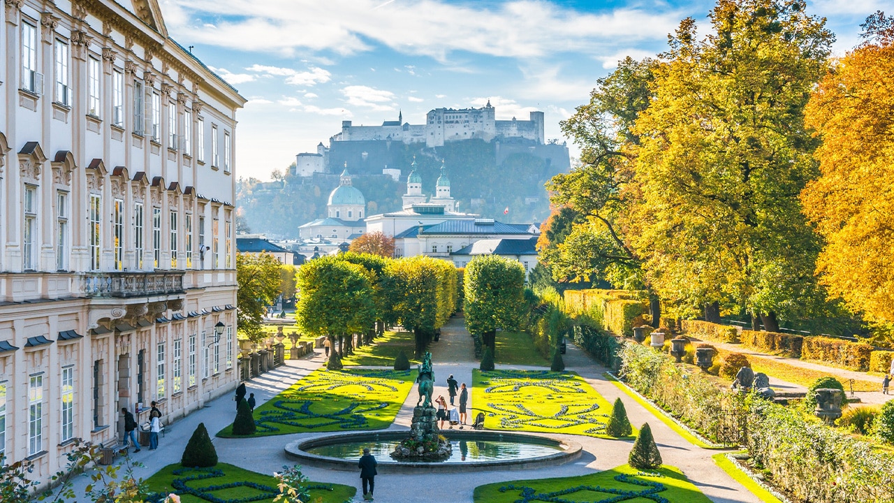 <h2>Best after-hours activity</h2><p>In the daylight hours, Mirabell Gardens with its ornate fountains and heady rose garden, is the place to be. Come sunset, <a href="https://www.salzburg-palace-concerts.com/" target="_blank" rel="noopener">Mirabell Palace</a> owns the city. Built in 1606 by the prince-archbishop Wolf Dietrich von Raitenau for the love of his life, Salome Alt, its Baroque marble hall transforms into one of the most spectacular concert halls, with performances kicking off nightly at 8pm.</p>