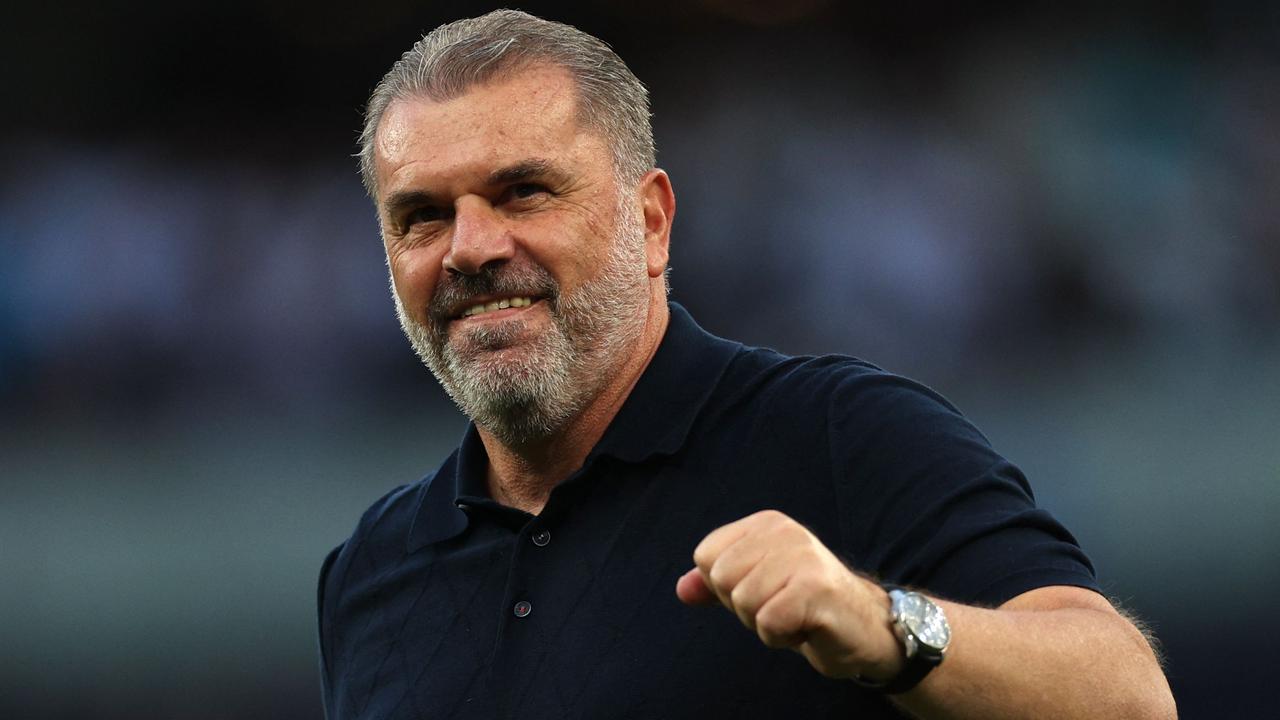 Ange Postecoglou led Tottenham to a special win over Manchester United. (Photo by Adrian DENNIS / AFP)