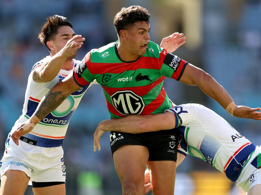 Latrell Mitchell was placed on report twice in the first half. Picture: Mark Metcalfe/Getty Images