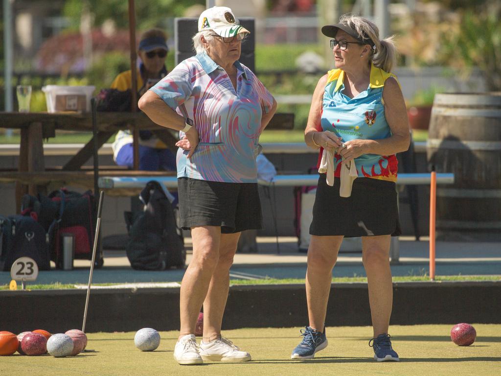 The ladies pairs lawn bowls will be played from 2pm at Broadbeach Bowls Club. Picture: Glenn Campbell