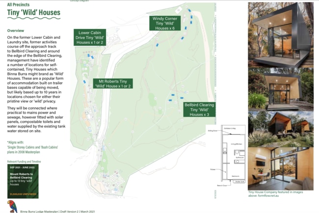 New tiny, moveable "wild houses'' are under construction and will be scattered around Binna Burra Lodge.