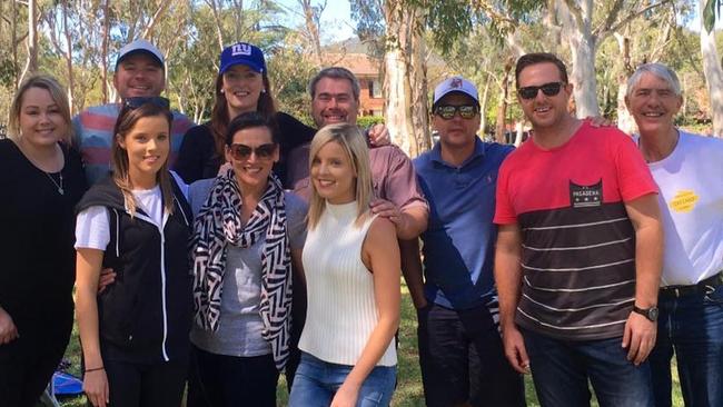 Today Tonight crew. Back left to right Steph Picone (researcher), Travis Levi (cameraman), Pippa Bradshaw (former reporter), Grant Murray (sound), Rodney Lohse (baseball cap), Tony Salvatore (cameraman), Hendrick Gout (reporter). The front (left to right) is Amy Taeuber (former reporter), Rosanna Mangiarelli (presenter) and Sophie Taeuber (former reporter). Picture: Facebook.