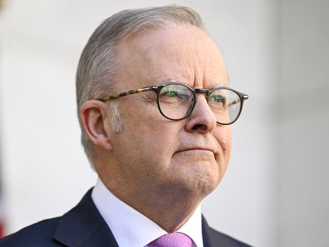 CANBERRA, AUSTRALIA  - NewsWire Photos - MAY 5, 2025:  Prime Minister Anthony Albanese holds a press conference at Parliament House in Canberra Picture: NewsWire / Martin Ollman
