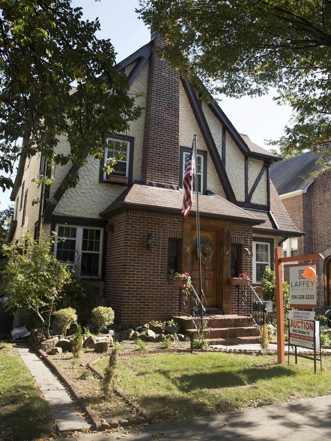 Donald Trump’s childhood home in the Jamaica Estates neighbourhood in the Queens borough of New York.