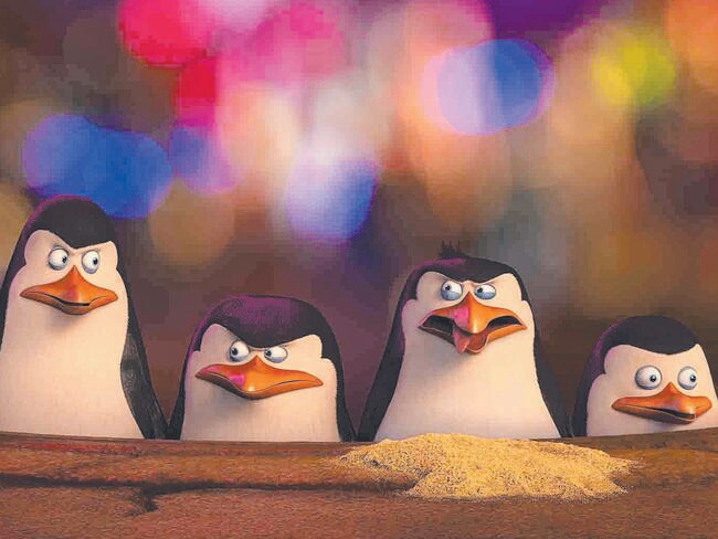 The crew ... Kowalski, voiced by Chris Miller, Skipper voiced by Tom McGrath, Rico, voiced by Conrad Vernon and Private voiced by Christpher Knights in a scene from The Penguins of Madagascar.