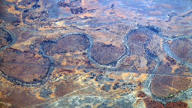 An aerial view of a portion in New South Wales of the Murray-Darling basin.