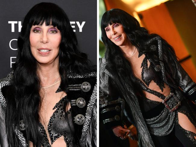 Cher, 77, rocks cutout catsuit.