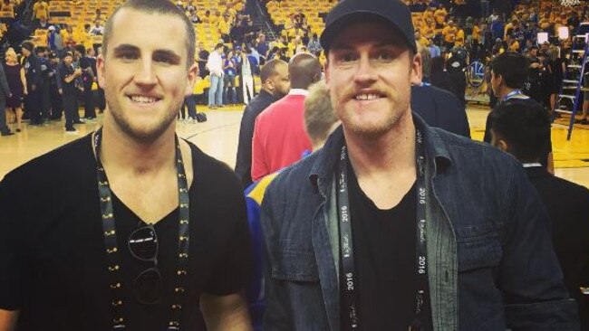 Jarryd Roughead with his brother Cameron at the NBA Finals. Picture: Instagram