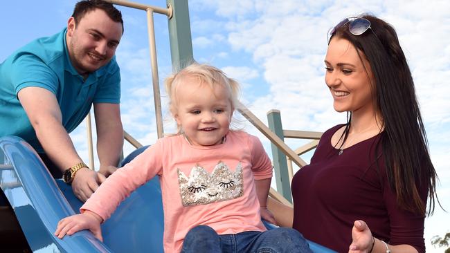 Nick and Kristina Ower and daughter Eva chose Pakenham for its affordability and family demographic Picture: Jason Sammon