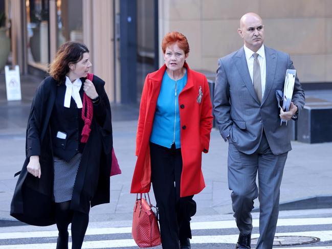 Senator Pauline Hanson has been ordered to pay $250,000 by the Federal Court for defaming former senator Brian Burston. Picture: NCA NewsWire / Damian Shaw