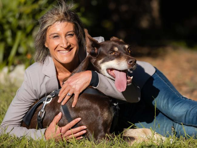 Petsure chief vet Magdoline Awad and her dog Rex. Picture: Dogfolk Pet Photography