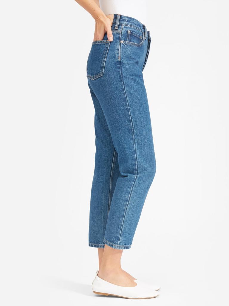 Everlane, The ’90s Cheeky Straight Jean in Medium Blue.