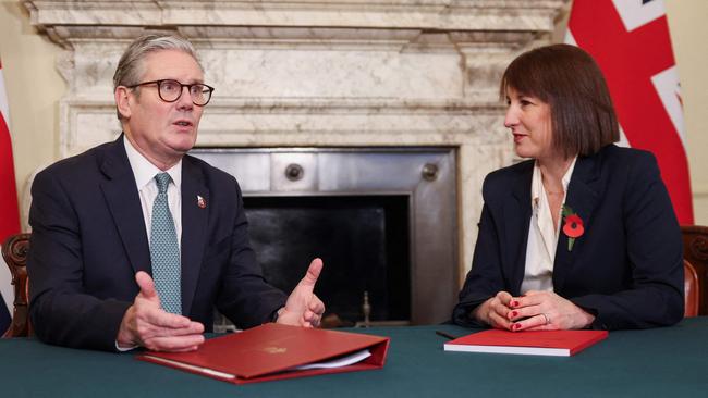 Britain’s Prime Minister Keir Starmer meets with Britain's Chancellor of the Exchequer Rachel Reeves.