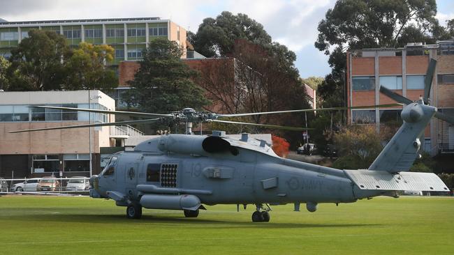 Australian Navy visit to The Hutchins School in Sandy Bay. Picture: Nikki Davis-Jones