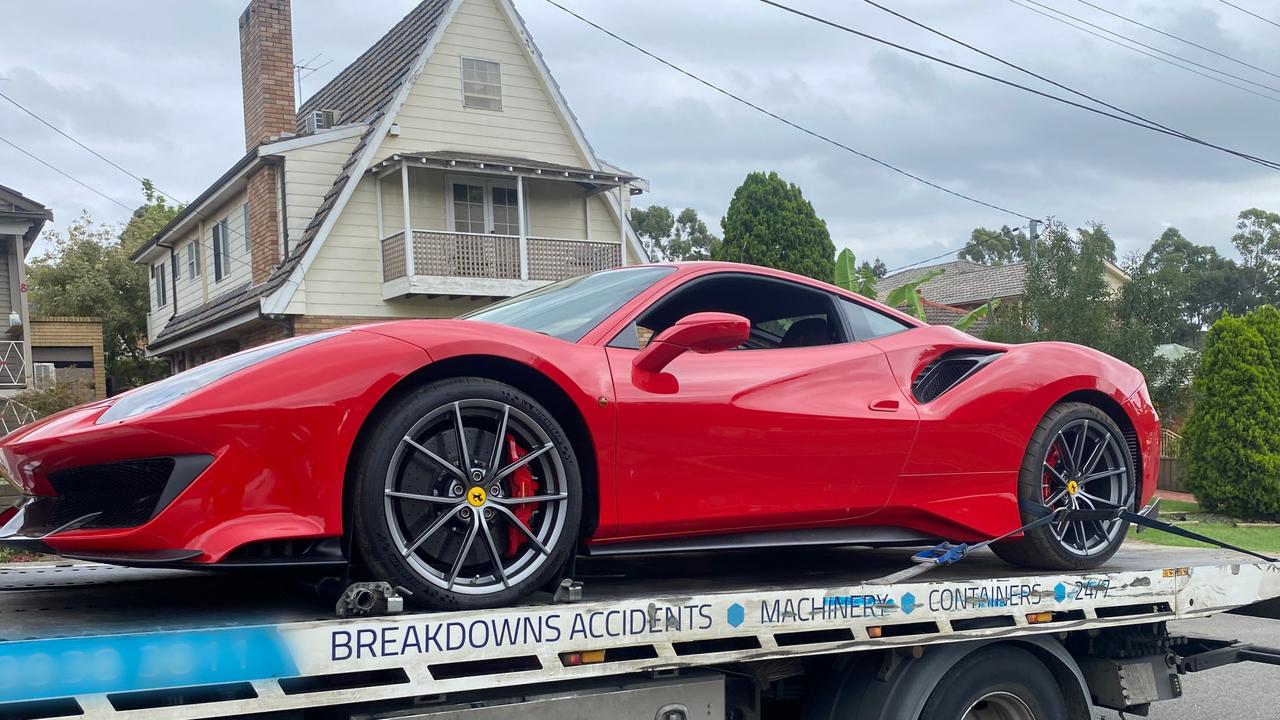A 37-year-old NSW man has been arrested and extradited to Tasmania charged with trafficking. Four luxury vehicles and a motorcycle valued over $2m have been seized by police. Picture: Tasmania and NSW Police.