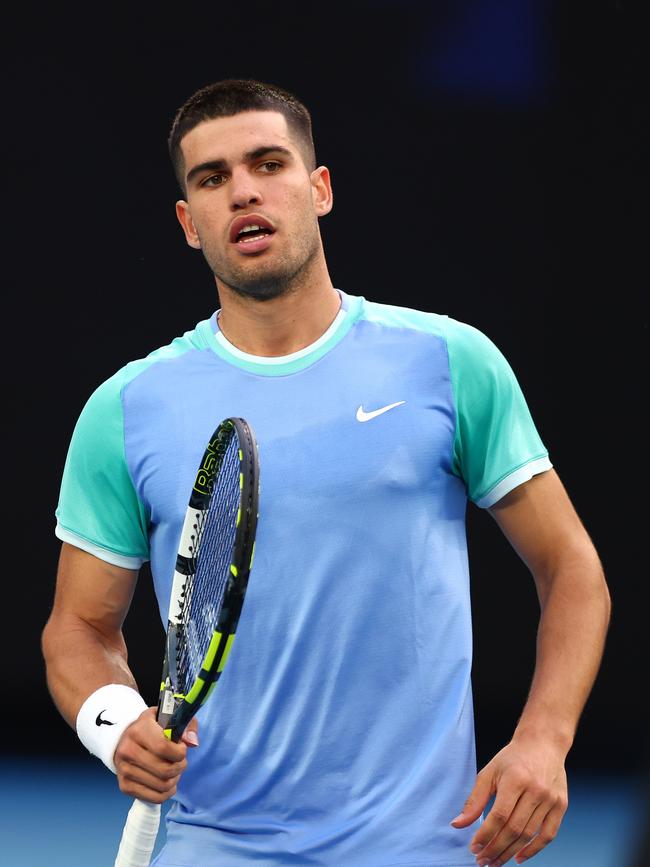 Carlos Alcaraz is chasing a first Australian Open. (Photo by Graham Denholm/Getty Images)