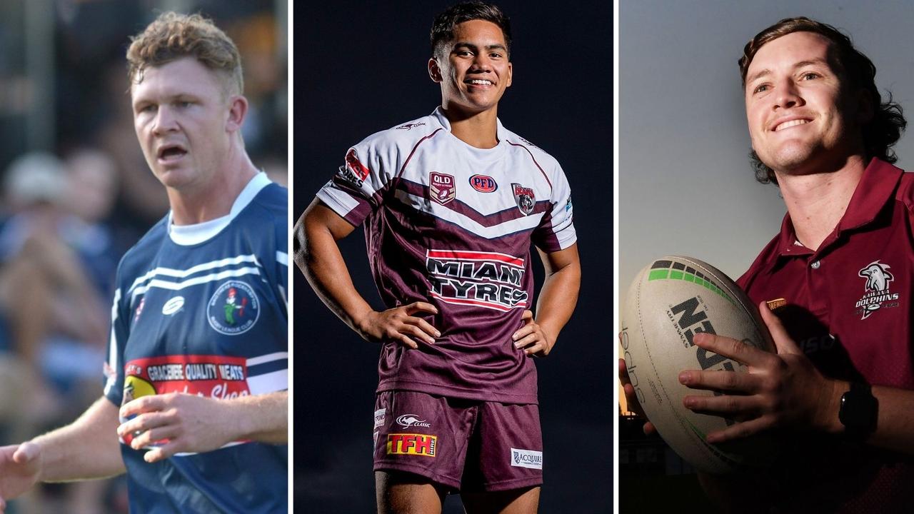 Powerful Rockhampton Brothers back-rower Lachlan Campbell, Burleigh Bears rising star Taine Tuaupiki and Kawana Dolphins talent Thomas Sly.