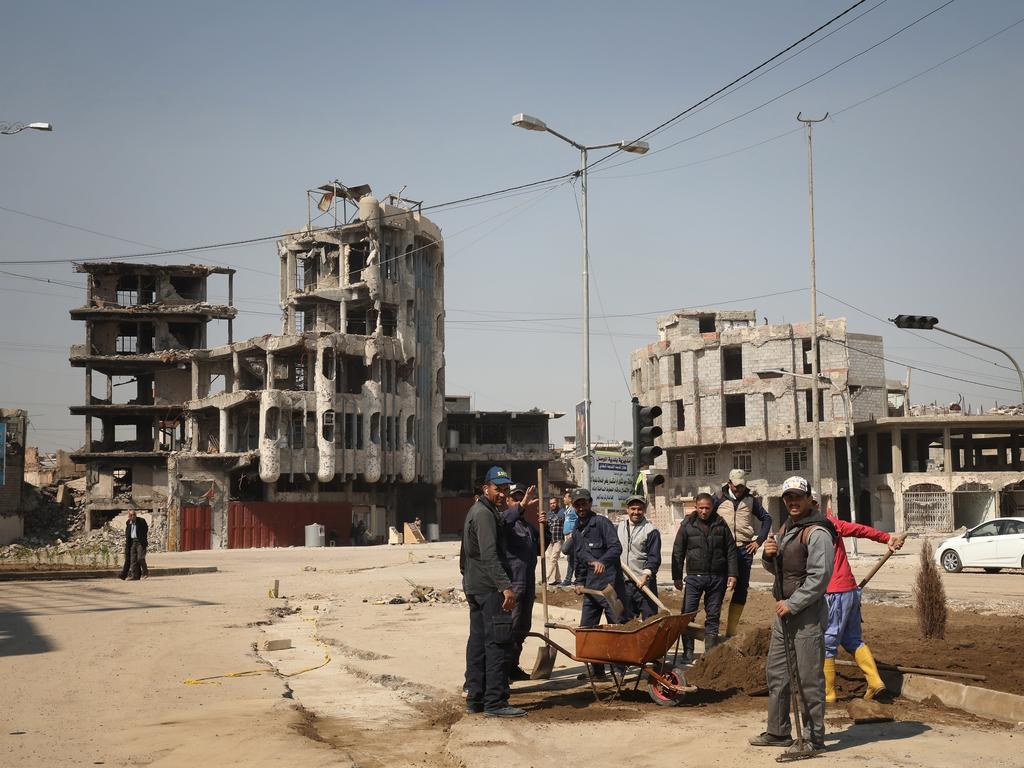 Work of reconstruction in the old city in Mosul. Picture: Ella Pellegrini