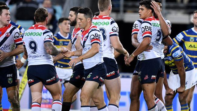 The Roosters stormed into the minor premiership. AAP Image/Dan Himbrechts.