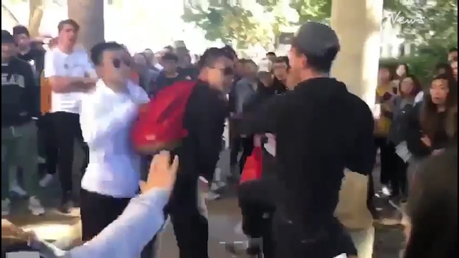 Pro China and Pro Hong Kong students clash on University of Queensland campus