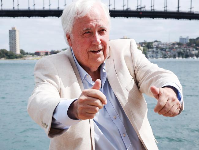 SYDNEY, AUSTRALIA - NCA NewsWire Photos - 13 MARCH, 2024: Australian billionaire businessman Clive Palmer holds a press conference about the construction of Titanic II, at the Opera House in Sydney. Picture: NCA NewsWire / Rohan Kelly