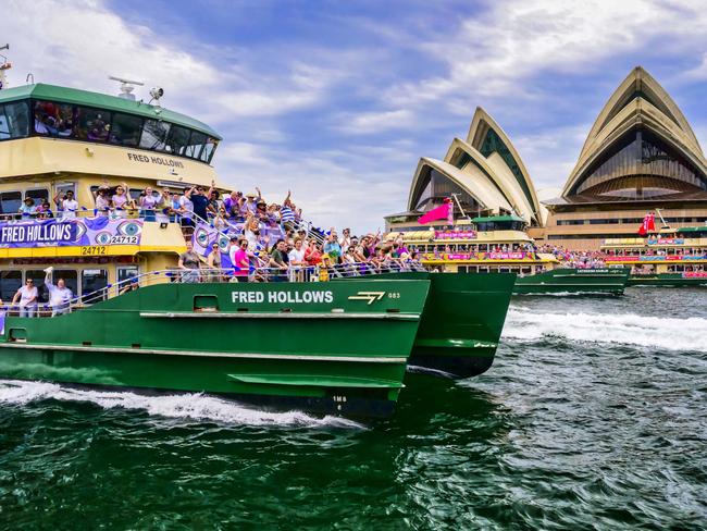 Fred Hollows Emerald Class ferry taking part in the 2024 Australia Day Ferrython. Picture Supplied