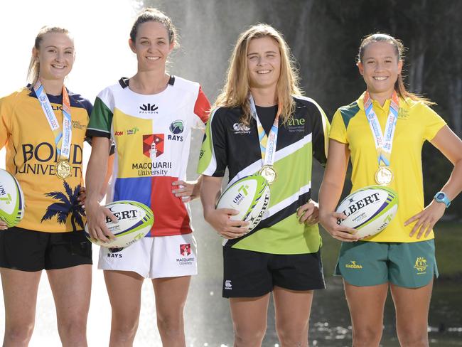 Brydie Parker, Chloe Dalton, Hannah Southwell and Page McGregor at the start of the Aon University series.