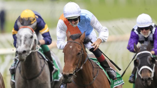 Zeyrek (left) was a solid fourth behind Montefilia in The Metropolitan last start. Picture: Getty Images