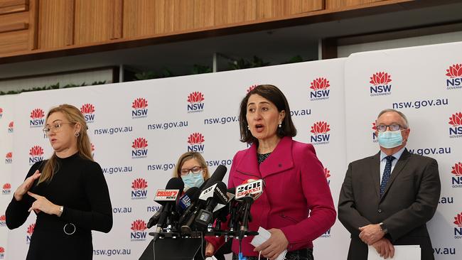 Premier Gladys Berejiklian during a Covid-19 update in Sydney. Picture: NCA NewsWire / Dylan Coker