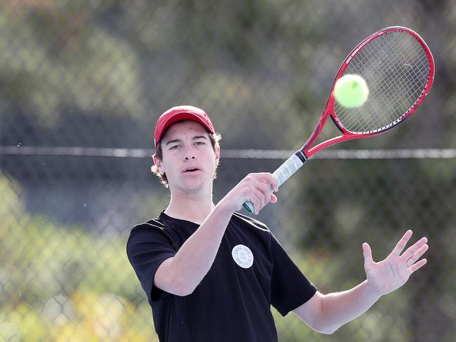 Central Coast Sports College tennis champ Cooper Griffiths 16  pictured Tuesday 2nd July 2019.(AAP Image/Sue Graham)