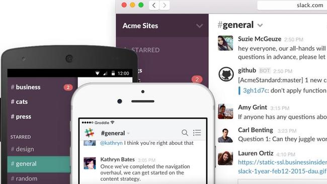 Group messaging app Slack.