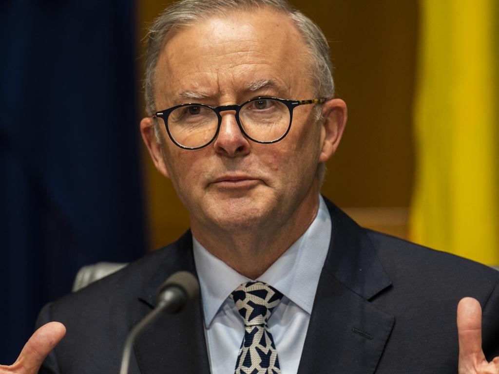 Prime Minister Anthony Albanese has announced a new 43 per cent emissions cut target for the year 2030. Picture: NCA NewsWire / Martin Ollman